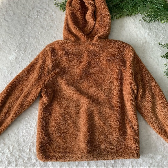 F21 | Oversized Teddy Bear Pullover Brown Hoodie - Picture 4 of 7